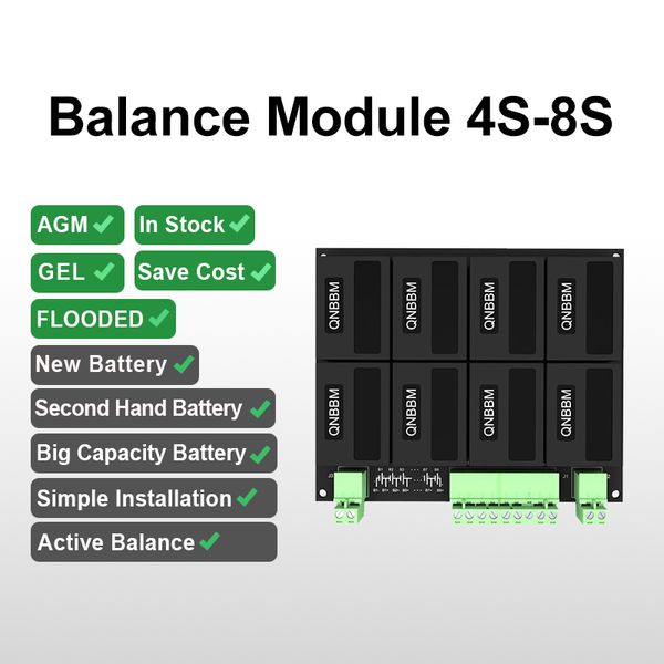 Bilanciatore batterie 8S 24V durevole BMS per la maggior parte delle batterie polimeriche Equalizzatore al litio di migliore qualità per batterie LIFEPO4 da 3,2 V 3,7 V GNE004