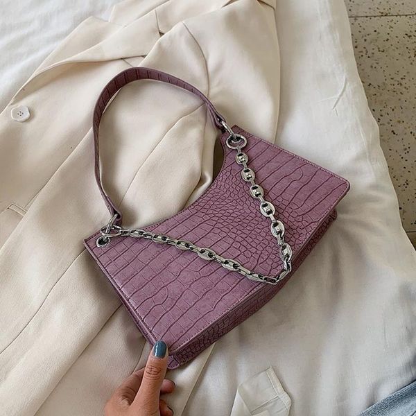 

elegant chain female handbags crocodile pattern small pu leather shoulder bags for women luxury fashion ladies' travel flap bag