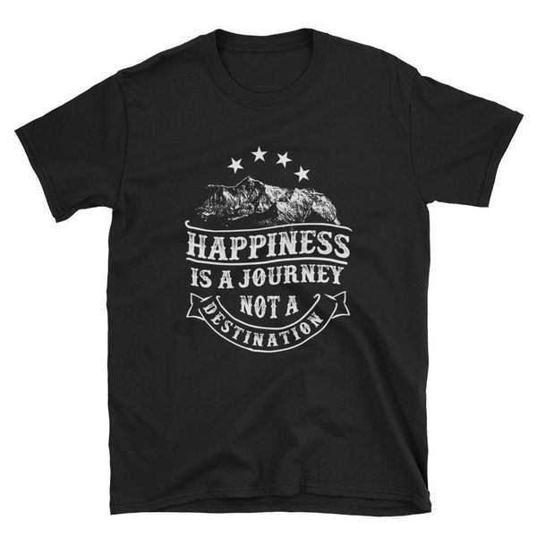 

2019 new mens happiness journey destination quote men's t-shirt tee shirts