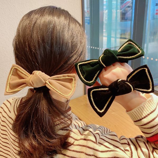 

korean fashion velvet bow hairpins/hair rope elegant hair clips for women cute headband ponytail ties hair accessories girl gift