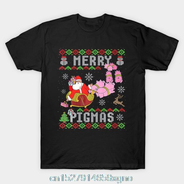 

printed funny ugly christmas merry pigmas t-shirt men t shirt cotton tshirt o-neck short-sleeve women t-shirt