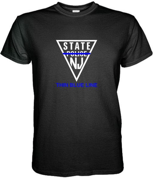 

2019 new men's t-shirt casual short-sleeved men new jersey state police tee shirts thin blue line customize t shirt
