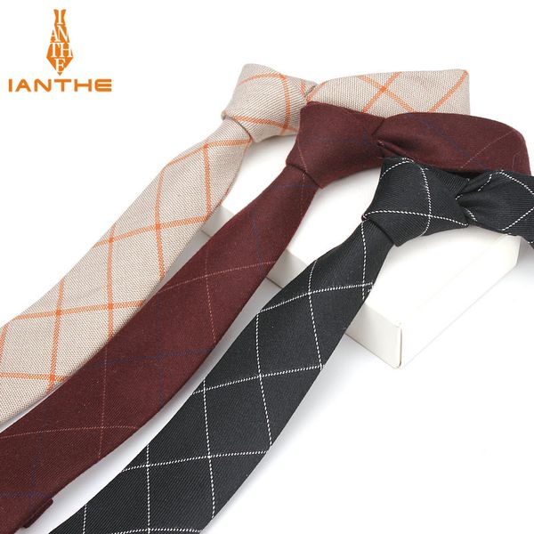 

6см плед мужские шеи галстуки галстуки мода формальные деловой костюм tie нашивки тонкий cravat хлопок тощий рубашки марка gravatá галстуков, Blue;purple