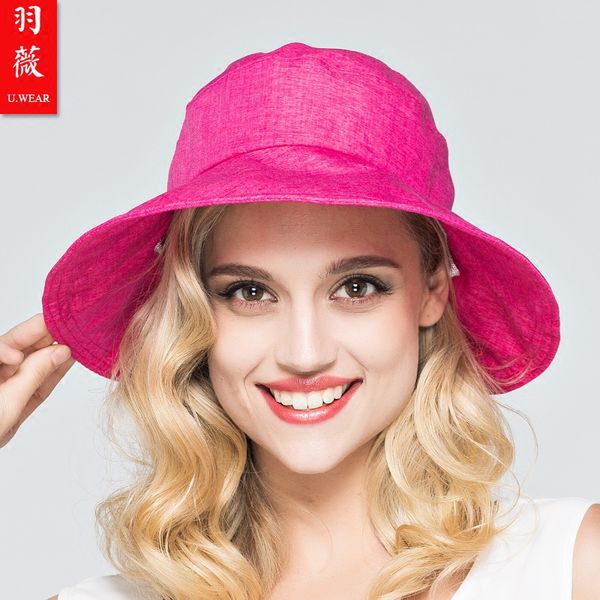 

wide brim hats 2021 anti-uv sunscreen hat bow downproof lady outdoor travelling beach sun cap large b-3712, Blue;gray