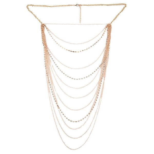 

women belly body chain bikini chain tassel necklace gold, Silver