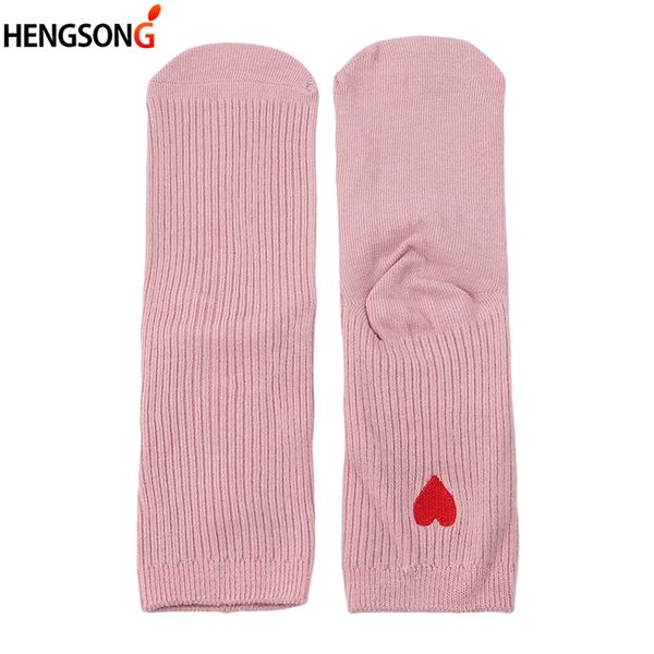 

women sports socks white heart pattern embroidery fitness yoga socks cute girls women cotton 1 pair sportswear, Black