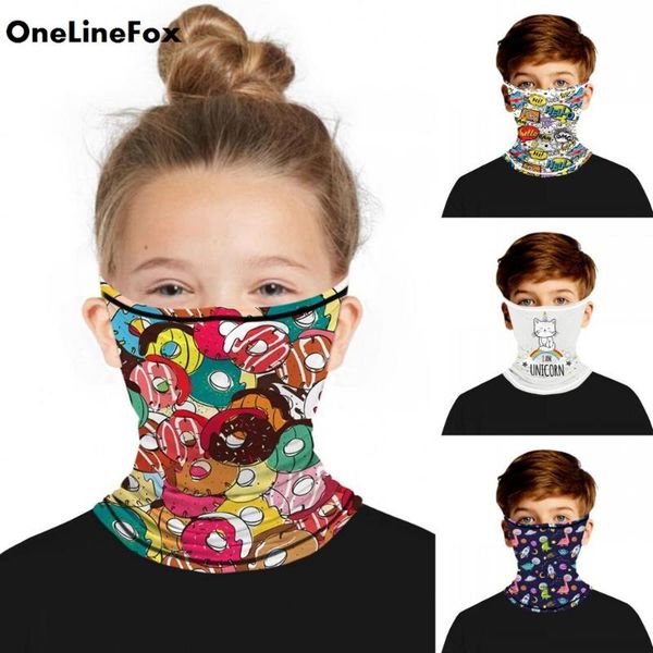 

onelinefox boy cycling bandana neck cover scarf smooth elastic cartoon 3d print kids turban multifunctional magic scarf, Blue;gray