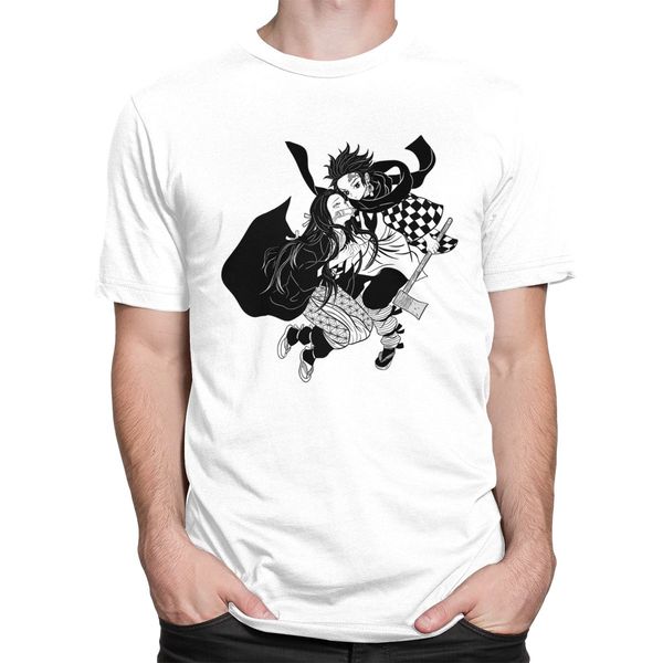 

classic kimetsu no yaiba tshirt short sleeved cotton t-shirt round collar summer demon slayer japanese anime manga tee apparel