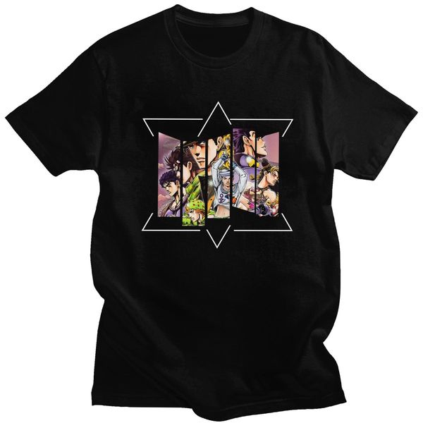 

cool men's jojos bizarre adventure tshirt short sleeved crewneck cotton t-shirt jotaro kujo tshirt dio brando tee shirt clothing