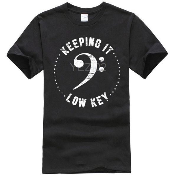 

brand men shirt bass clef music t shirt keeping it low key musician humor