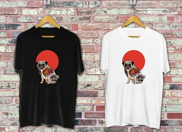 

new yakuza pug white & black tee t-shirt usa size s m l xl 3xl