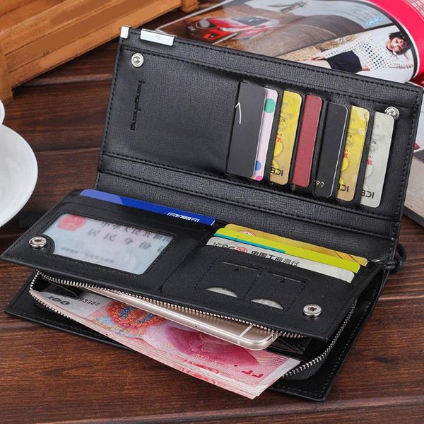 

2020 leather long wallet men pruse male clutch zipper around wallets men women money bag pocket mltifunction, Red;black