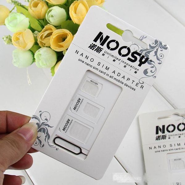 

500set/lot*noosy 4 in 1 nano sim card to micro sim nano micro adapter for iphone samsung sim card adapter