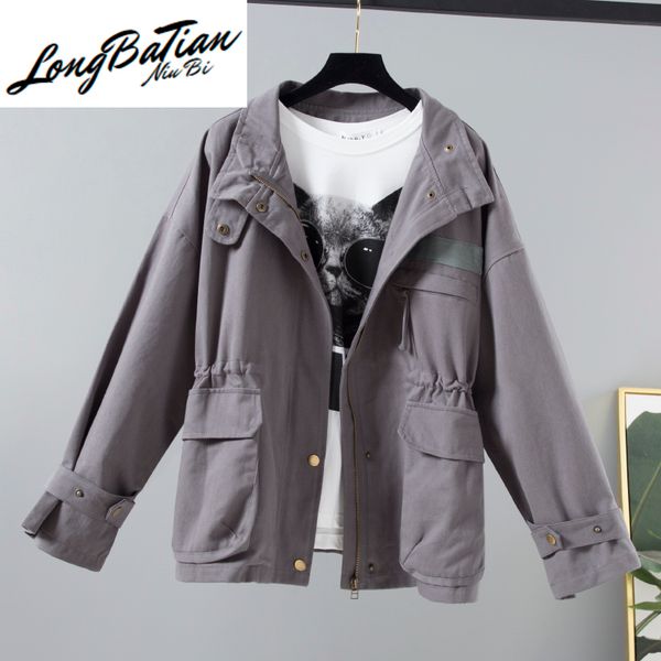 

harajuku safari style student baseball women autumn new fashion loose long sleeve jacket basic coat female chaqueta mujer, Black;brown