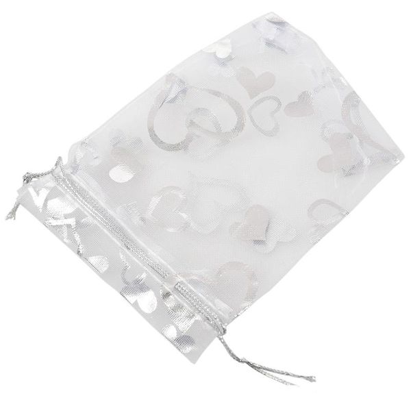 

25x silver organza wedding favor gift bag pouch 12x10cm