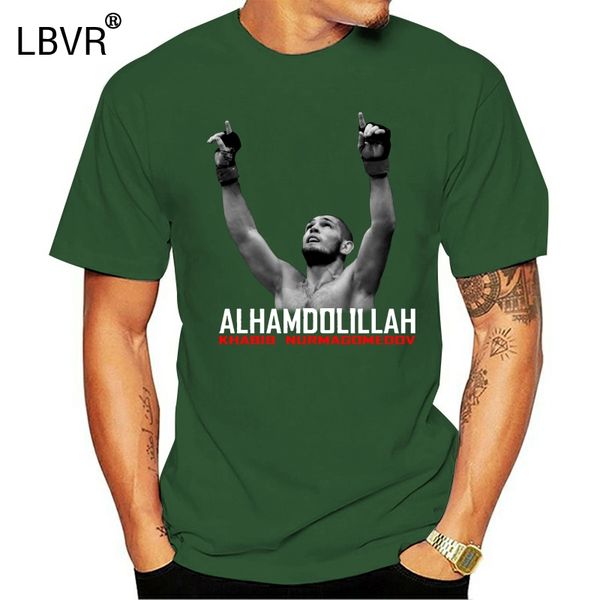

khabib nurmagomedov alhamdulillah t-shirt fighter men black shirt s-2xl mens 2018 fashionable brand 100%cotton printed round