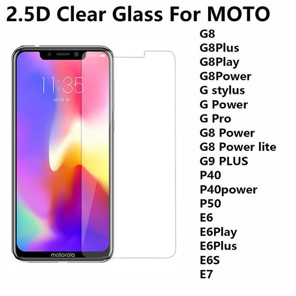 

for moto g stylus g8 e6 plus play power g pro g8 power lite g9 plus p40 p50 e6s e7 e 2020 2.5d clear tempered glass phone screen protector