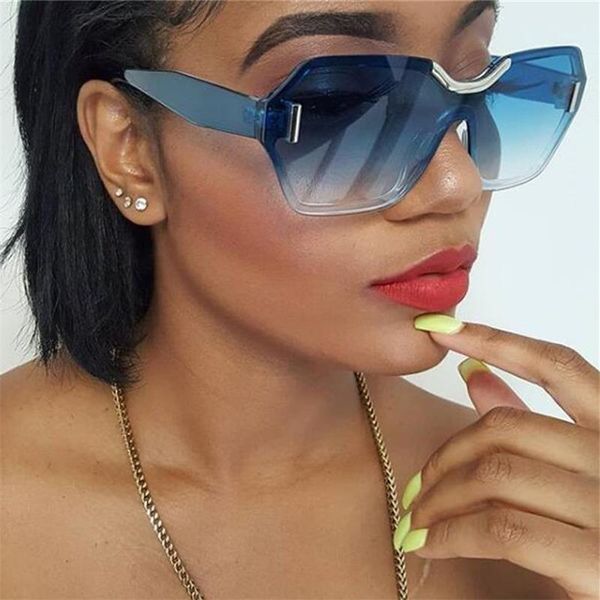 

2019 rimless sunglasses frame luxury oversized sun square female elegant fashion glasses royal blue woman plastic itkue iapte, White;black