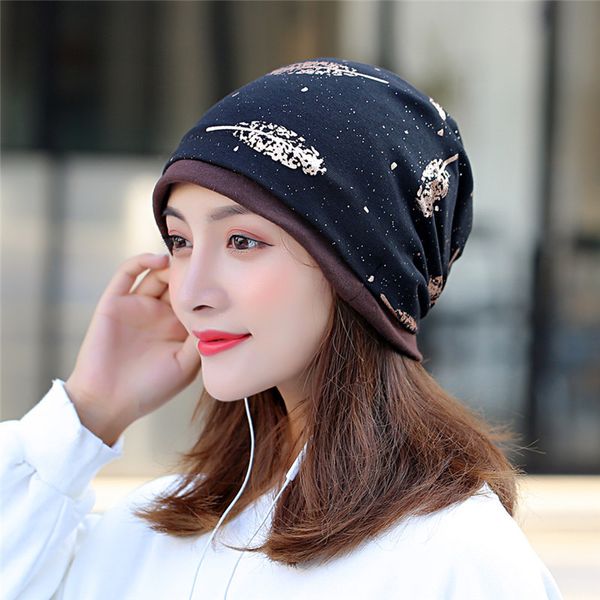 

fashion leaf embroidery thicken knitted warm soft beanies women winter hats outdoor windproof gorros mujer invierno bonnet caps, Blue;gray