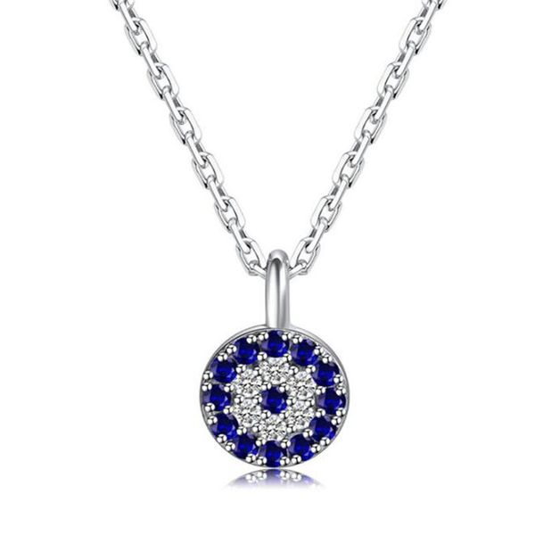

yknrbph s925 sterling silver diamond-encrusted devil's eye necklace with artistic niche design blue-eyed clavicle chain
