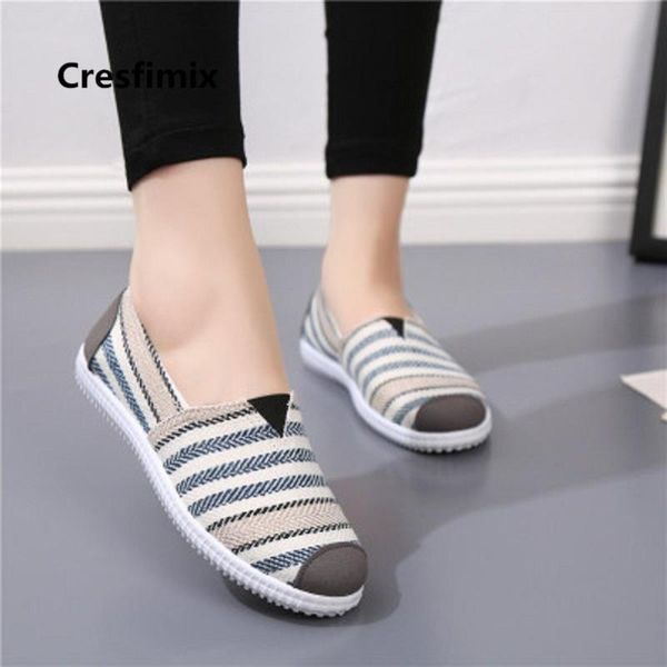 

chaussures plates femmes women cute stripe flat shoes lady fashion sweet comfortable canvas shoes cool e638, Black