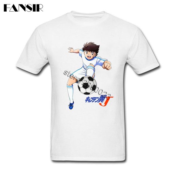 

captain tsubasa short sleeved t shirt boy normal tshirt cotton o neck men's t-shirt for group
