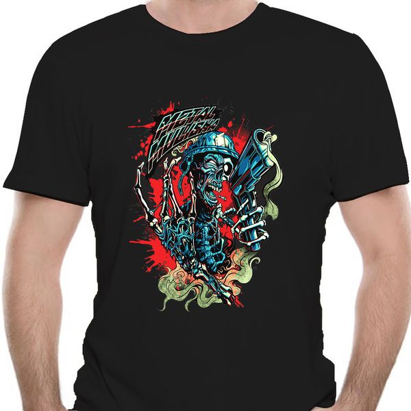 

punk стиль тис ​​мужчины tshirt мужские черепа tshirt dead soldier gun печать top футболки heavy metal cotton black drop доставка 9028a