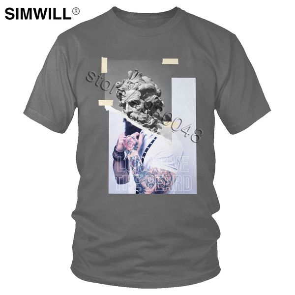 

fashion long live the beard t shirt men's graphic pure cotton tee round collar short sleeve summer hip hop t-shirt gift big size