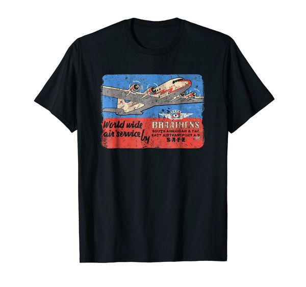

100% cotton mens summer sale 100 % cotton t shirt vintage dc-4 airline travel airplane flying pilot design men t-shirt
