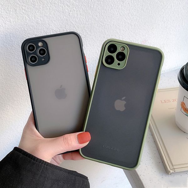 

camera protection bumper phone cases for iphone 11 11 pro max xr xs max x 8 7 6s plus matte translucent shockproof back cover dhl