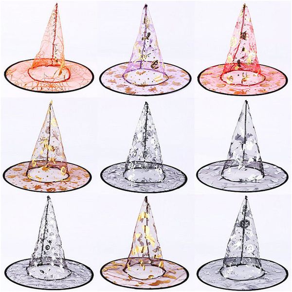 

party hats (10pcs/lot) halloween witch hat bronzing cap gifts decoration