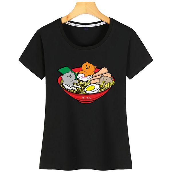 

t shirt women kawaii ramen cats manga cosplay funny harajuku cotton tshirt