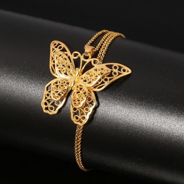 

charms butterfly pendant chain necklaces women girl silver color/gold color butterflies jewelry trendy png gifts