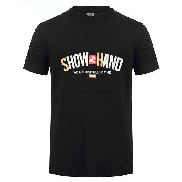 

carattere cinese poker stampato t shirt uomo 2020 hip hop casual cotone manica corta tees