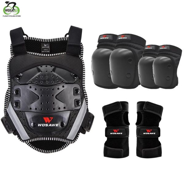 

skiing jackets wosawe children's armor jacket vest chest protection motorcycle gear kids back support cycling knee elbow protector