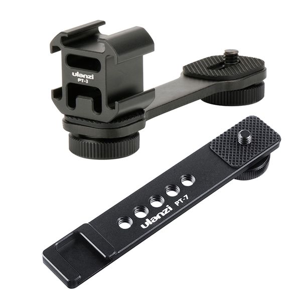

ulanzi 1pcs pt-3 extention bar w 3 cold shoe mounts & 1pcs pt-7 cold shoe stand bracket extension plate with screw