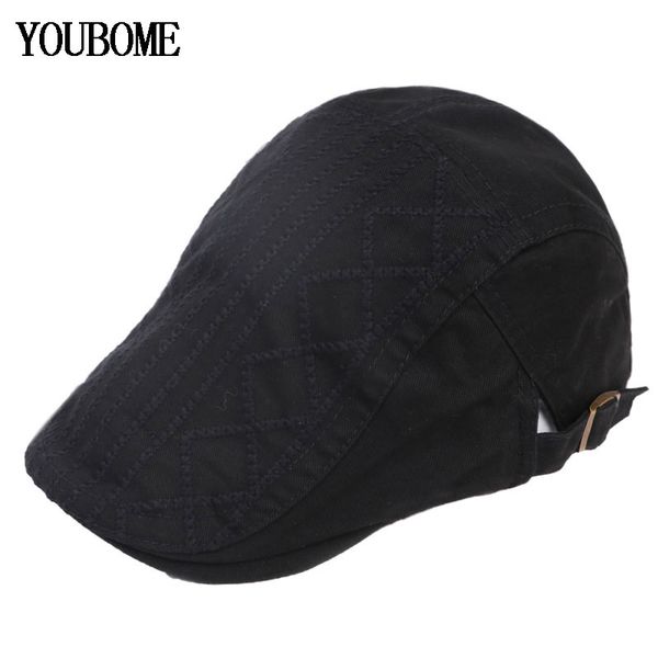 

berets youbome fashion hat men women male visors flat cotton winter caps for solid peaked sboy cap 2021, Blue;gray