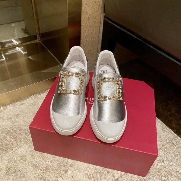 

2020ss fashion women party dress shoes leather surface with rhinestone square buckle decoration vintage casual shoes#4f, Black