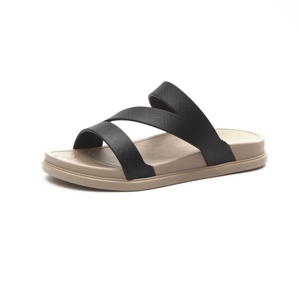 

2020 new slippers women pu non-slip wear-resistant beach shoes woman leisure wedge women's summer shoes size 36-40, Black