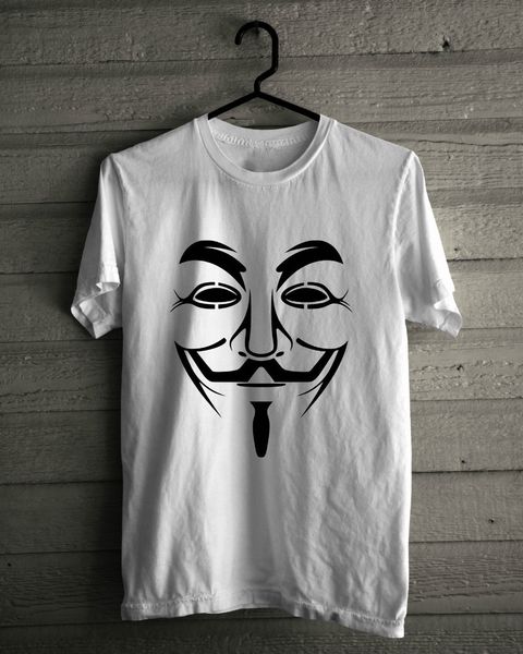 

the guy fawkes mask t-shirt, the online hacktivist group anonymous tee shirts 100% cotton short sleeves rude tee round neck
