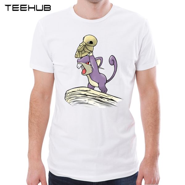 

2019 new men's hip hop funny kakuna rattata printed short sleeve t-shirt summer fashion cool novelty o-neck soft tee