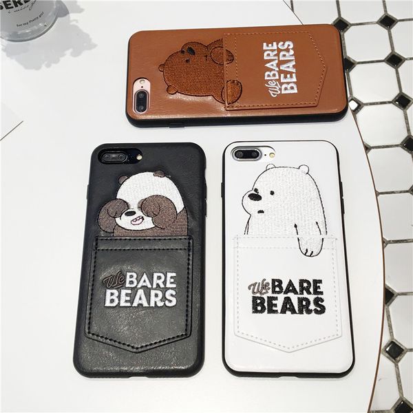 

fashion iphone case iphone 11/11pro/ 11p max /xsmax 7p/8p 7/8 xr x/xs designers casual bear printed leather case 3 style available