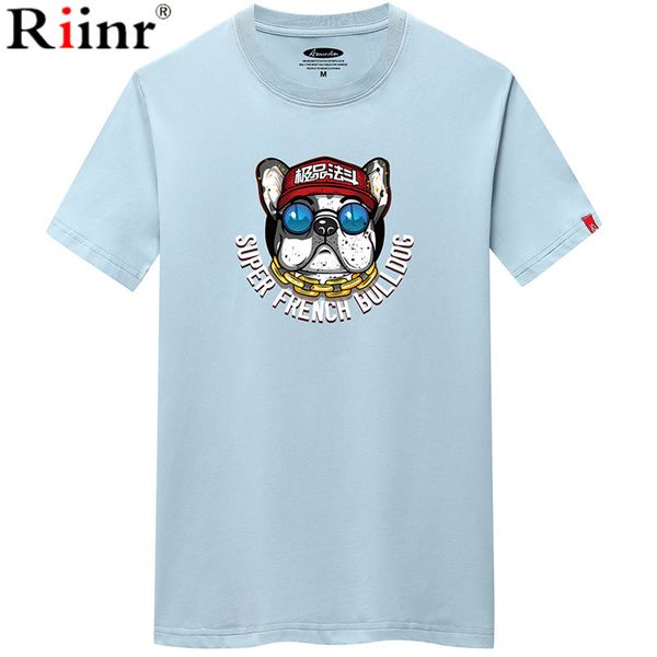 

riinr 2020 new summer fashion tee shirt men large size clothes men t-shirt rich dog print o-neck short sleeve casual cotton 6xl