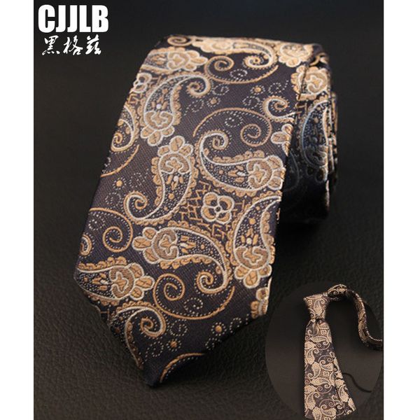 

neck ties 2021 fashion mens 6cm polyester jacquard woven tie brown paisley classic for wedding business, Blue;purple