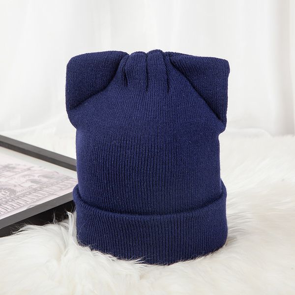 

new fashion women winter hat cap cotton cartoon for boys girls brand warm beanie skullies hat wholesale, Blue;gray