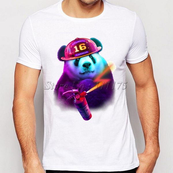 

new arrivals 2019 men's fashion purple fat panda printed t shirt funny animal tee shirts hipster male cool