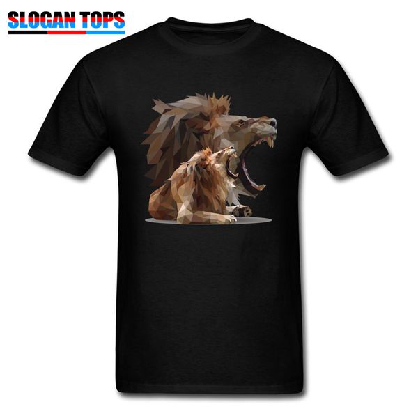 

мода мужчины tshirt геометрическая лев печать tee shirt art design tops хлопок тис черный tshirt пользовательские 3d высокое качество одежды