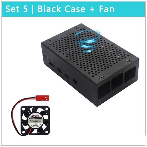 

demo board accessories raspberry pi 4 model b aluminum case silver black box metal shell optional cooling fan heat sinks for raspberry