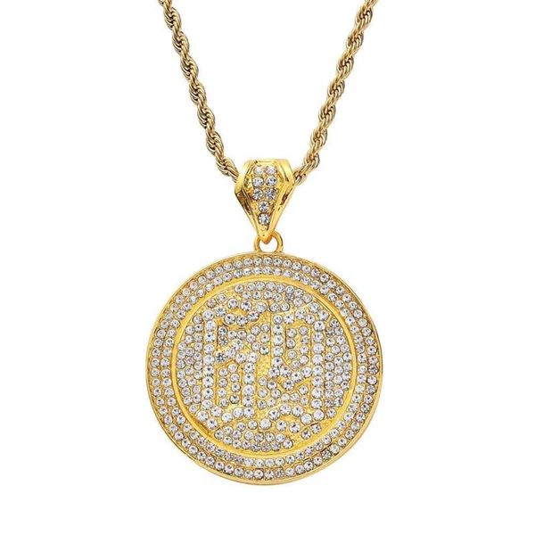 

pendant necklaces alloy full iced 69 necklace men women hip hop party punk rock jewelry gift for rappers, Silver