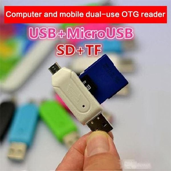 

2 in 1 usb male to micro usb dual slot otg adapter with tf/sd memory card reader 32gb 4 8 16gb for android smartphone tablet samsung google